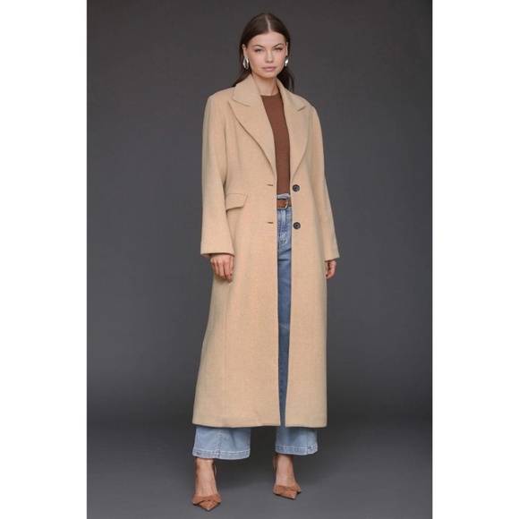AVEC LES FILLES STRONG SHOULDER HOURGLASS MAXI COAT - Picture 4 of 5